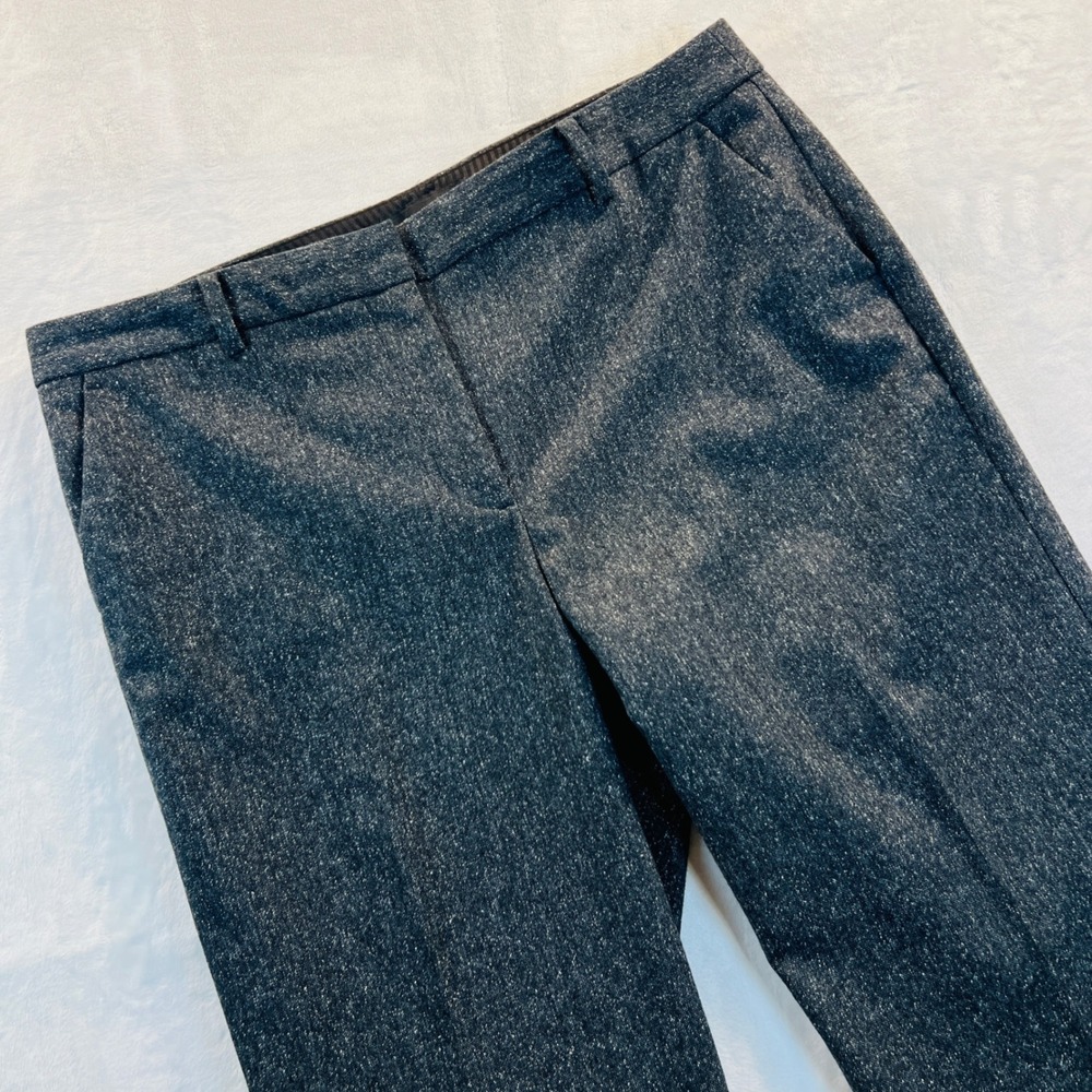 Talbots Windsor Wool Blend Tweed Dress Pants Gray Straight Leg Womens 12